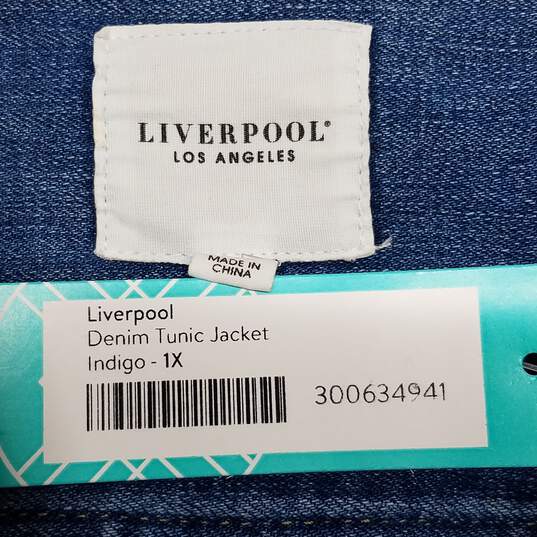 Liverpool Los Angeles High-Low Hem Denim Tunic Jacket Size 1X image number 3