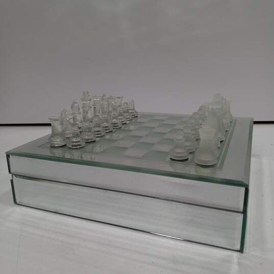 Glass Chess Set w/ Storage For Pieces image number 3