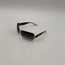 Armani Exchange Mens Black Brown Rimless Lightweight Wrap Sunglasses W/ Case