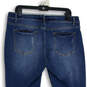 Womens Blue Denim Medium Wash Pockets Distressed Skinny Jeans Size 2XL image number 4