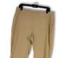 Womens Tan Flat Front Straight Leg Elastic Waist Pull-On Ankle Pants Sz 2.5 image number 3