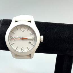 Designer ESQ Movado Adjustable White Strap Stainless Steel Quartz Wristwatch