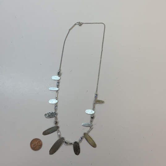 Designer Kendra Scott Silver-Tone Crystal Stone Hammered Choker Necklace image number 2