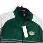 NWT Mens White Green Bay Packers Full Zip NFL Windbreaker Jacket Size Large image number 3
