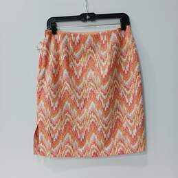 Talbots Orange And Pink Side Zip Skirt Size 8 NWT alternative image