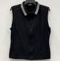 St. John Women's Black Knit Sleeveless Top W/ Sequin Collar image number 2