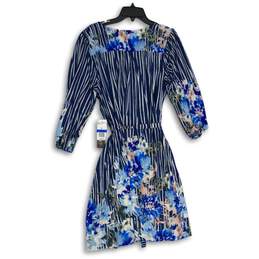 NWT Luxology Womens Multicolor Floral Split Neck 3/4 Sleeve Shift Dress Size XL alternative image