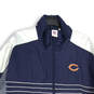 Mens Blue Gray Chicago Bears Long Sleeve Mock Neck Jacket Size 2XL image number 3
