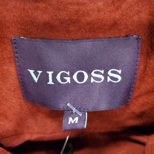 Vigoss Women Red Suede Leather Jacket M image number 1
