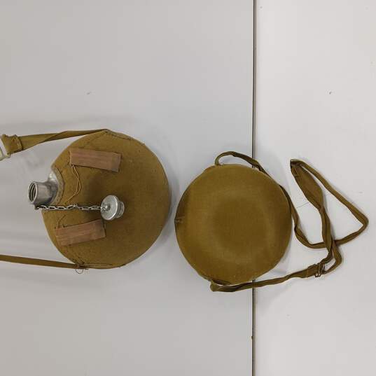Vintage Pair of Round Scout Canteens image number 2