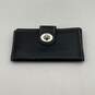 Womens Black Leather Inner Pockets Turn Lock Clutch Bifold Wallet image number 2