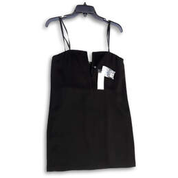 Womens Black Nahara V-Wire Strapless Overlay Back Zip Mini Dress Size 4