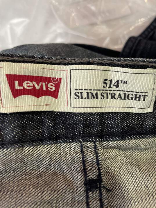 Mens 514 Blue Medium Wash Denim Slim Straight Jeans Size 30X30 T-0552426-A image number 5
