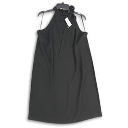 NWT Womens Black Sleeveless Halter Neck Pullover A-Line Dress Size 16