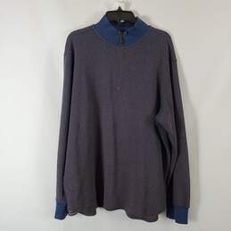 Robert Graham Men's Blue Henley Sweater SZ XL