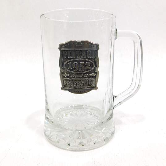 English Pewter Company Vintage 1952 Aged To Perfection Birthday Beer Mug Glass Tankard IOB image number 2