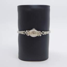 Ladies Vintage LeGant 14K White Gold Case 0.50 CTTW Diamond Jeweled Watch 15.4g