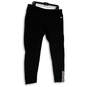 Womens Black Elastic Waist Stretch Pull-On Gym Yoga Ankle Leggings Size XL image number 1