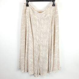 Ann Taylor Women Beige Printed Flared Skirt Sz 14 NWT alternative image