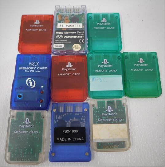 10 Count PS1 Memory Card Lot image number 1