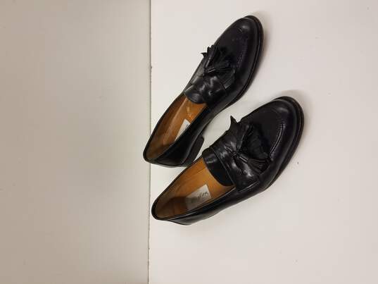 Men's Mezlan Santander Umbranil Leather Kiltie Tassle Loafers, Black, Spain, Size 9 image number 4