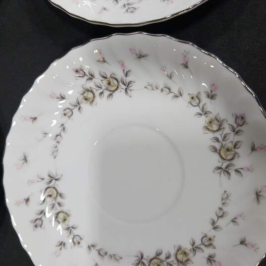 9 Piece White Style House Picardy Saucer Set image number 2