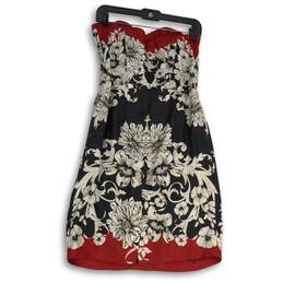 White House Black Market Womens Multicolor Floral Strapless Sheath Dress Size 8 alternative image