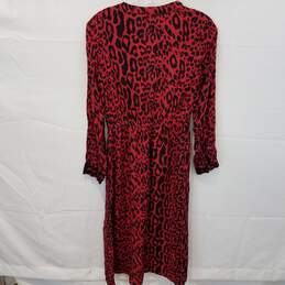 Zara Z1975 Denim Long Sleeve Pullover Black and Red Dress Women's Size S alternative image