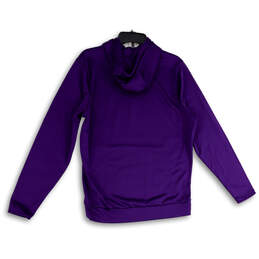 Mens Purple Long Sleeve Kangaroo Pockets Drawstring Pullover Hoodie Size M alternative image