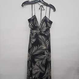 Sheer Black Halter Top Floral Print Dress