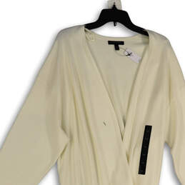 NWT Womens White Open Front Long Sleeve Long Cardigan Sweater Size XXL