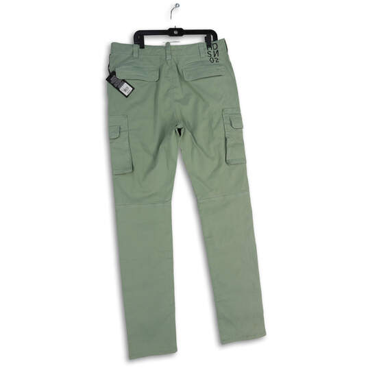 NWT Mens Green Flat Front Slash Pocket Straight Leg Cargo Pants Size 36 image number 2