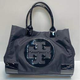 Tory Burch Ella Black Nylon PVC Tote Bag