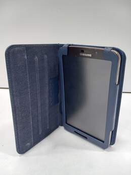 Rose Gold Tone Samsung Galaxy Tab 3 w/ Navy Blue Leather Case alternative image