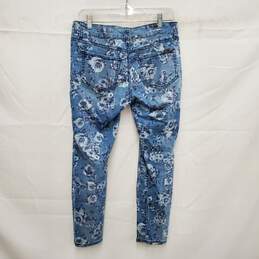 Seven 7 WM's Blue Floral Print Skinny Jeans Size 6P alternative image