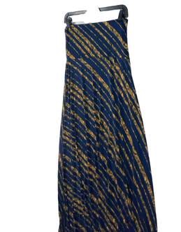 NWT Womens Blue Yellow Striped Elastic Waist Pull On Maxi Skirt Size XS alternative image