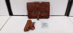 Cuero Unisex Brown Leather Cross Body Bag