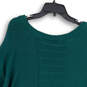 Womens Green Round Neck Long Sleeve Tight-Knit Pullover Sweater Size 14/18 image number 4