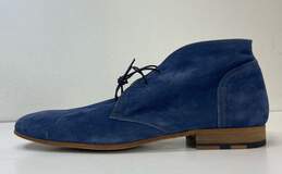 Heschung Blue Suede Lace Up Chelsea Ankle Boots Men's Size 7 M alternative image