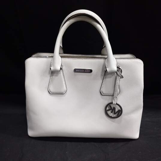 Michael Kors White Leather Top Handle Bag image number 1