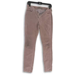 Womens Pink Corduroy Medium Wash Stretch Pockets Skinny Leg Jeans Size 26