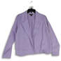 Womens Purple Long Sleeve Notch Lapel Open Front Jacket Size Large image number 1