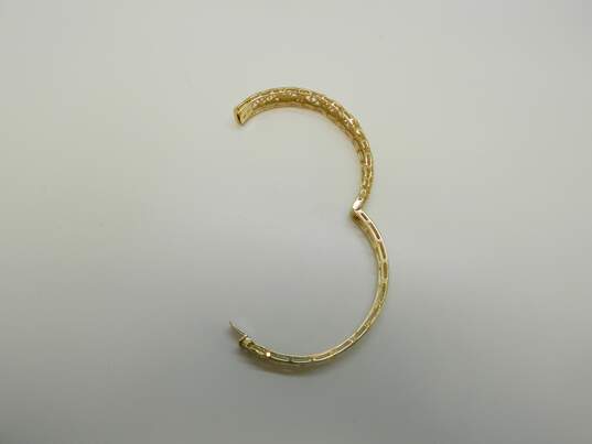 14K Yellow Gold Scrolled Lattice Hinged Bangle Bracelet 17.3g image number 3