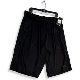 NWT Mens Black Pleated Elastic Waist Pull-On Basketball Shorts Size 4XLT