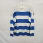 Vince Camuto White & Blue Striped Pullover Sweater WM Size L image number 2