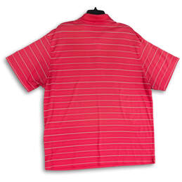Mens Pink Stripe Short Sleeve Spread Collar Golf Polo Shirt Size XL alternative image