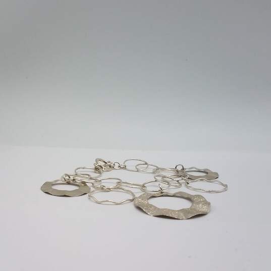 Sterling Silver Circle Link 7 1/2 Inch Bracelet 13.7g image number 5