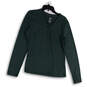 Womens Green Stretch V-Neck Long Sleeve Pullover Activewear T-Shirt Size L image number 1