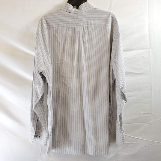 Michael Kors Men Gray Stripe Button Up Shirt XL image number 6