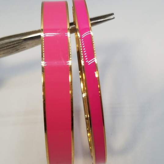 Kate Spade Gold Tone Hot Pink 2 3/4inch Bangle Bracelet Bundle 2pcs 40.7g image number 2